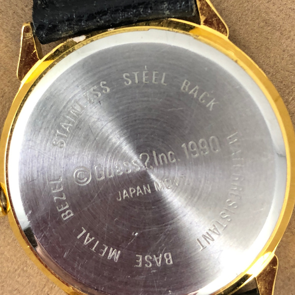 Original 1990 Guess Gold Tone Watch Black Strap main image 4